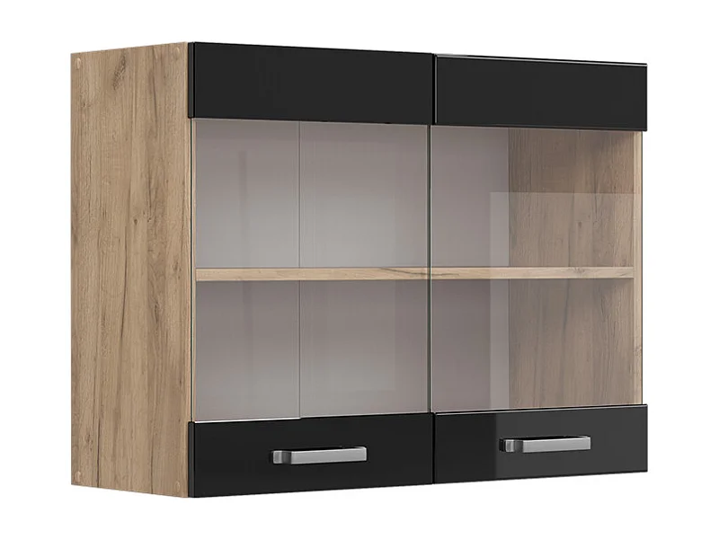 Armoire en verre noir haute brillance 80x31x60 r-line