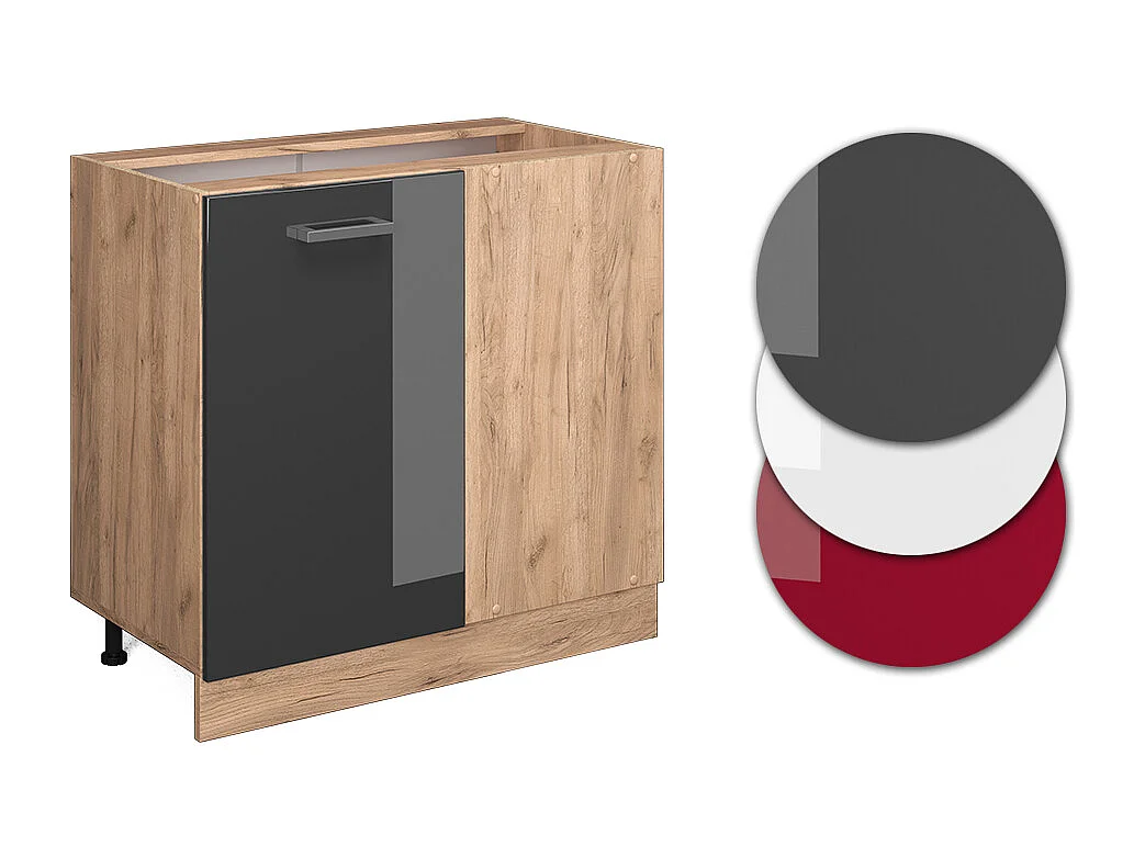 Hoekkast antraciet hoogglans 86x46x81.6 r-line