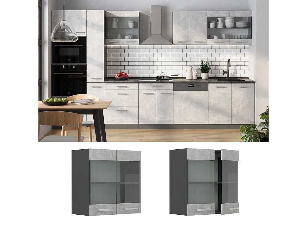 Mobile da cucina in vetro calcestruzzo 60x31x60 r-line