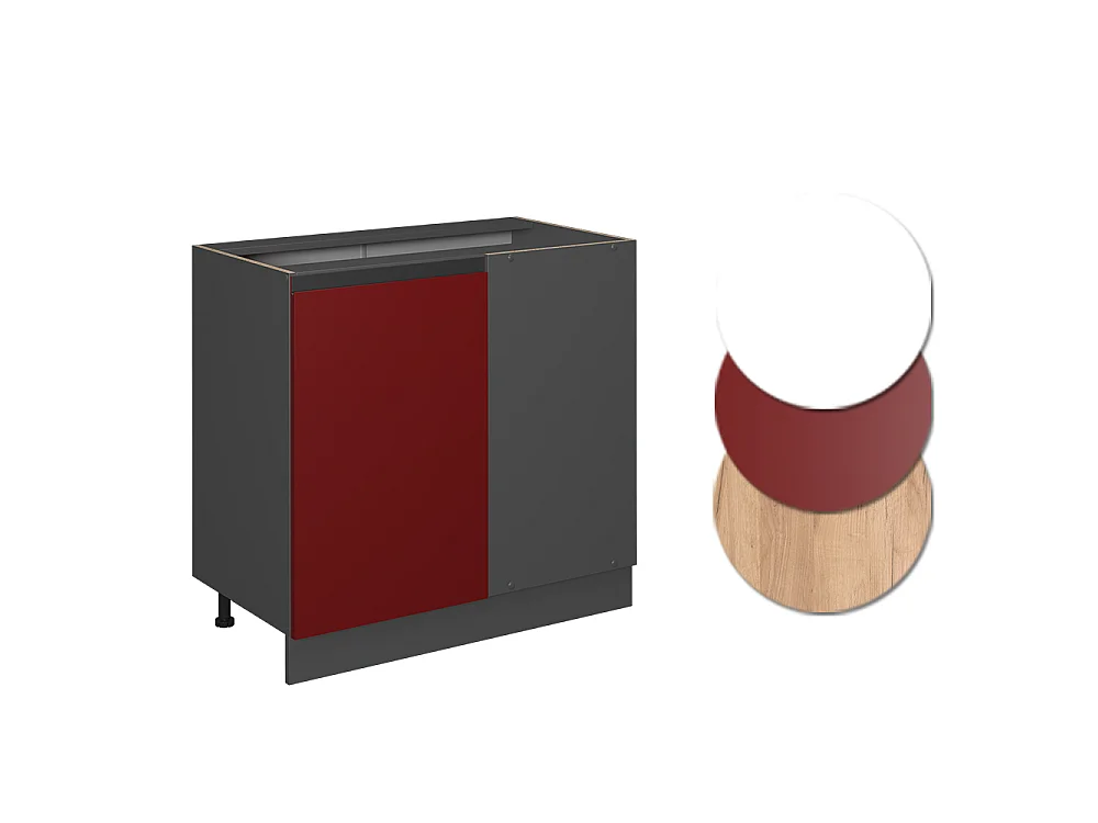 Armário baixo de canto vermelho 86x46x81.6 r-line