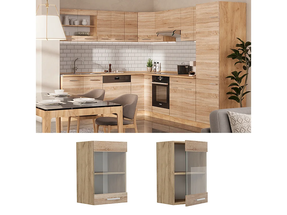 Küchenglasschrank sonoma 40x31x60 r-line