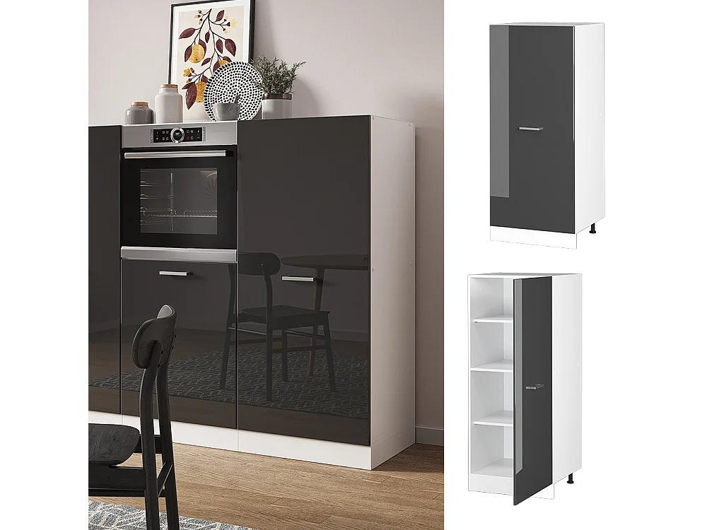 Tall cabinet anthracite high gloss 60x57x143 r-line