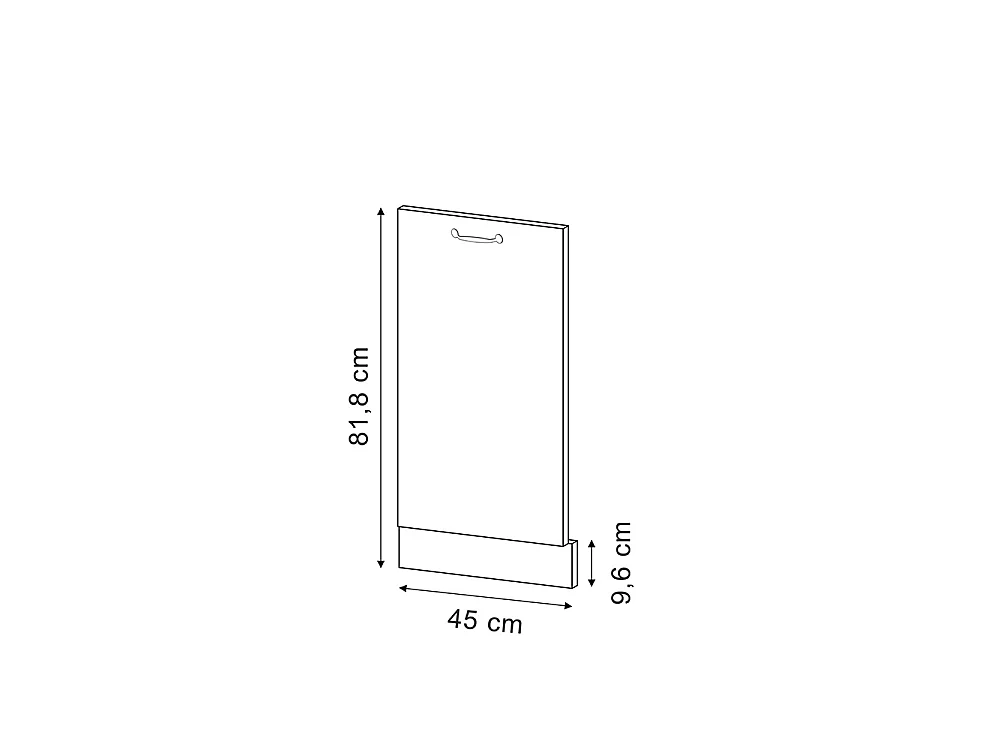 Façade de lave-vaisselle blanc 45x1.6x81.8 r-line