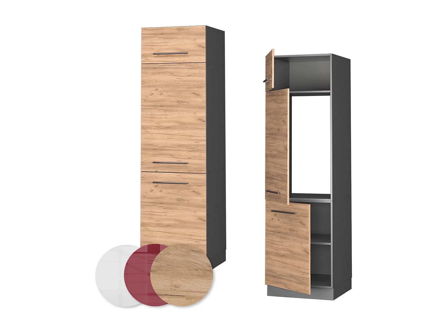 Armoire pour frigo chêne de force doré 60x58.1x206.8 fame-line