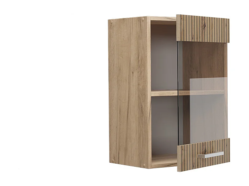Armario de cocina con vidrio roble artesanal 40x31x60 r-line