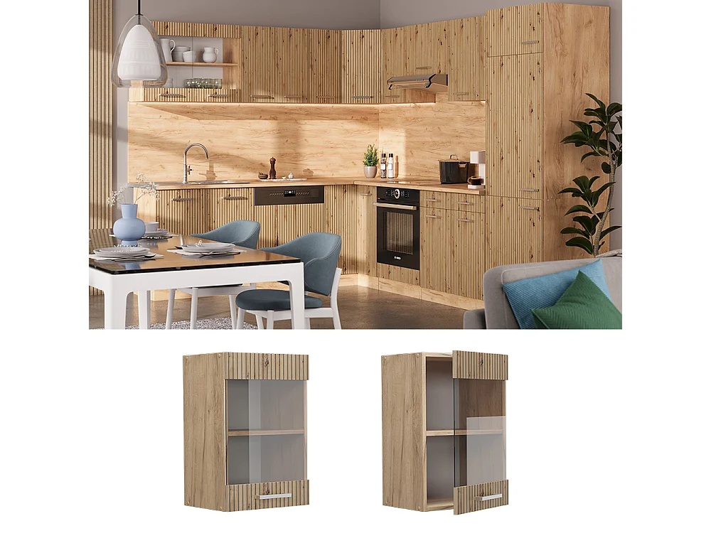 Armoire en verre chêne artisan 40x31x60 r-line