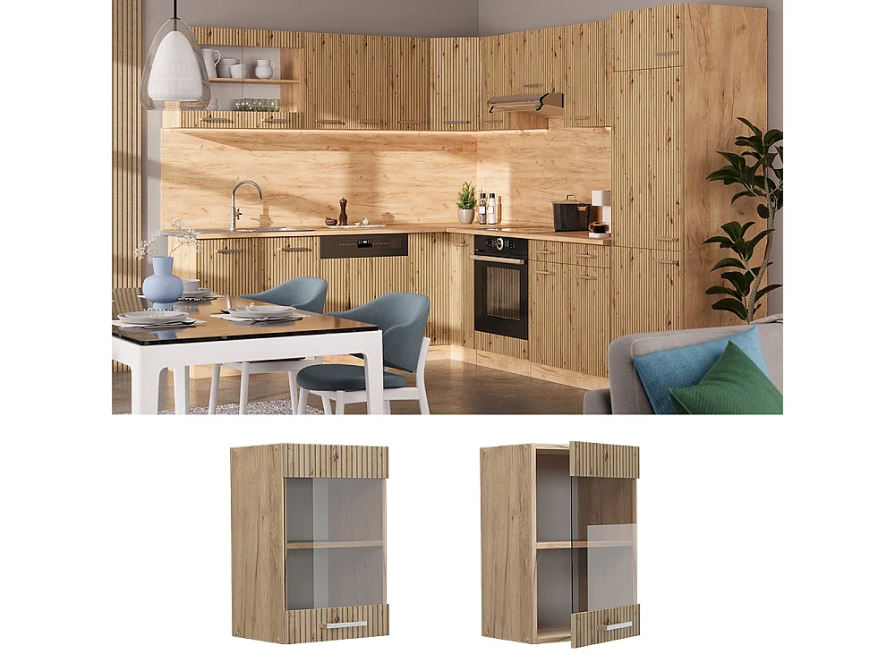 Küchenglasschrank artisan-eiche 40x31x60 r-line