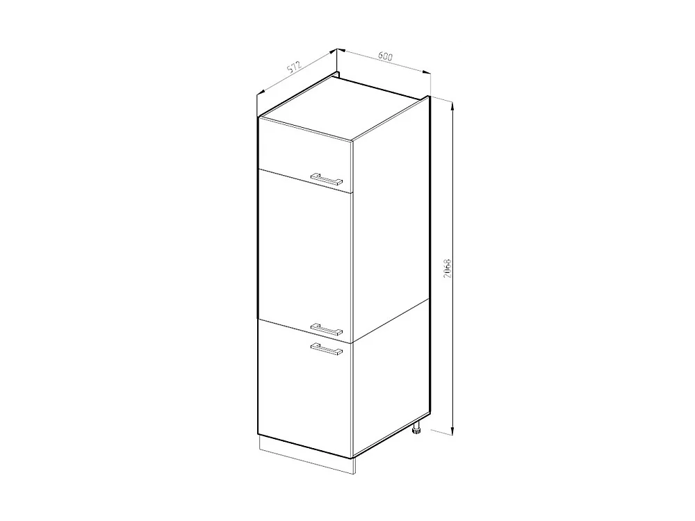 Armoire pour frigo béton 60x57.2x206.8 r-line
