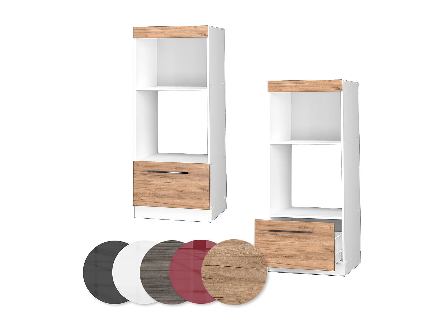 Armoire micro-ondes chêne de force doré 60x58.1x153.6 fame-line