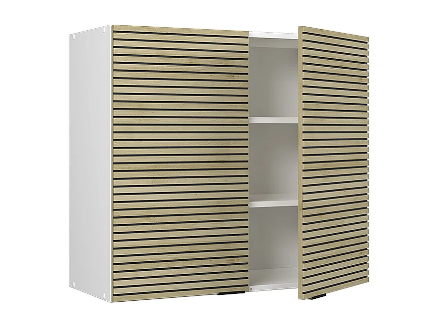 Glazen keukenkast eiken paneel 80x34.1x72 fame-line