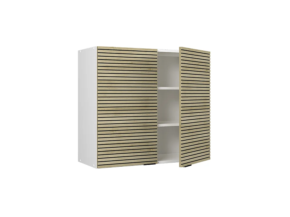 Elément haut de cuisine panneau en chêne/blanc 80x34.1x72 fame-line