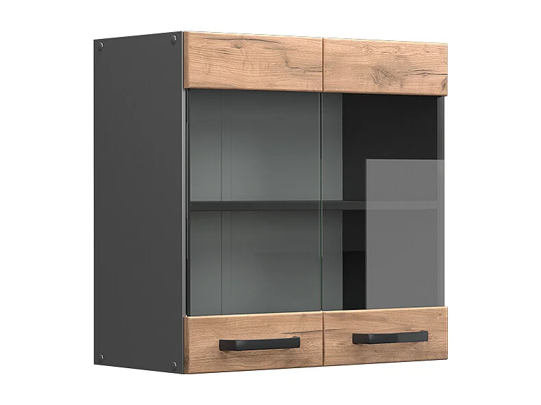 Armoire en verre chêne de force doré 60x31x60 r-line