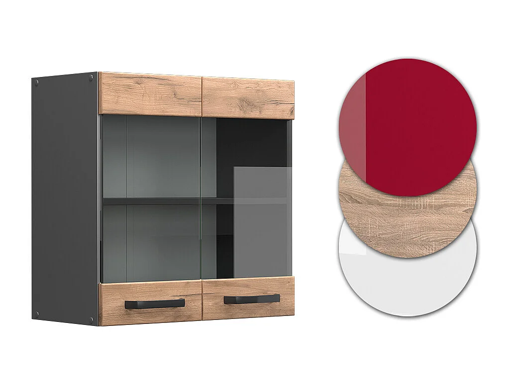 Armoire en verre chêne de force doré 60x31x60 r-line