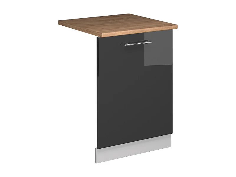 Façade de lave-vaisselle anthracite haute brillance 60x1.6x81.8 fame-line