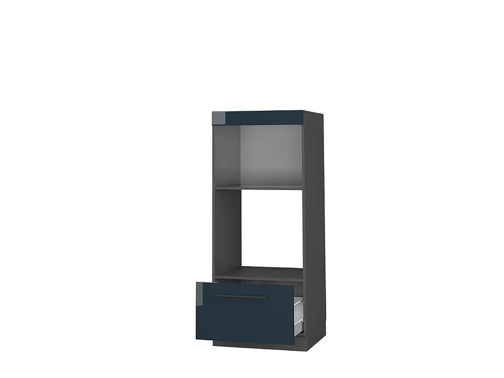 Armoire micro-ondes bleu foncé brillant 60x58.1x153.6 fame-line