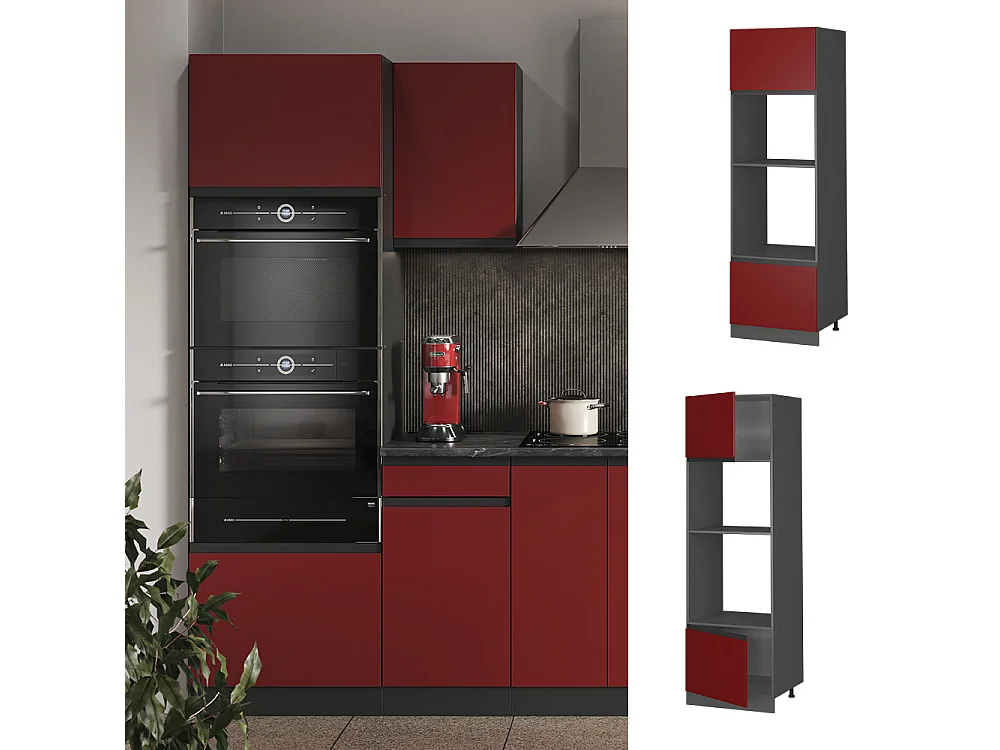 Szafka do mikrofalówki czerwony 60x57.2x206.8 r-line