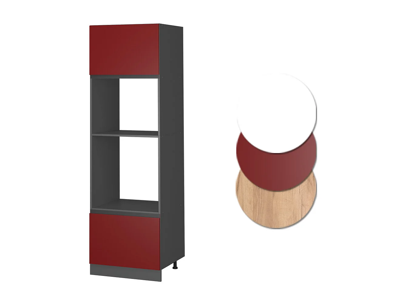 Armoire micro-ondes rouge 60x57.2x206.8 r-line