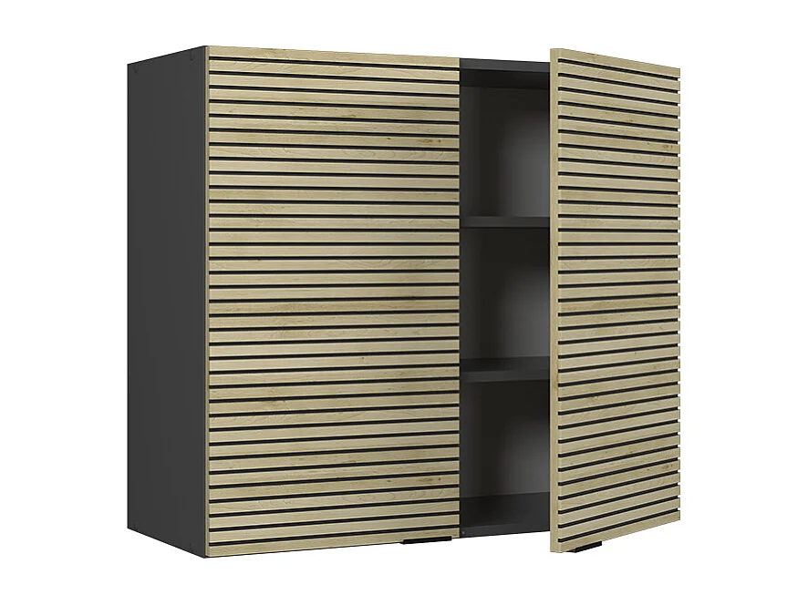 Glazen keukenkast eiken paneel 80x34.1x72 fame-line