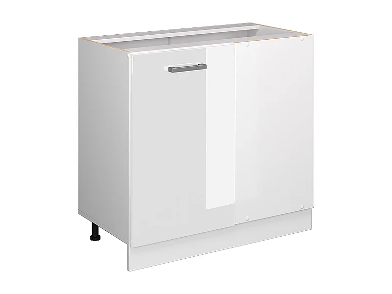 Eckunterschrank weiß hochglanz 86x46x81.6 r-line