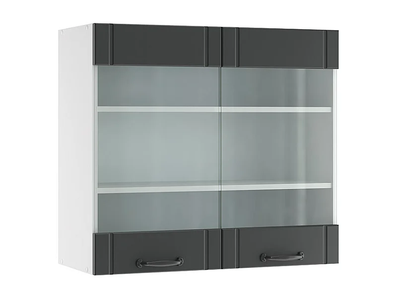 Szklana szafka kuchenna antracytowy domek wiejski 80x34.1x72 fame-line