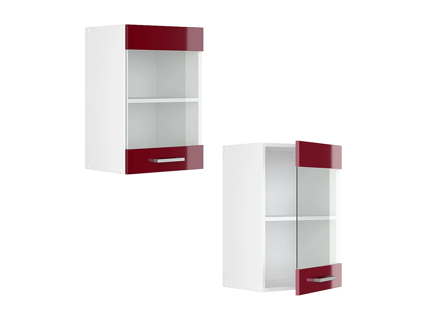 Armario de cocina con vidrio rojo de alto brillo 40x31x60 r-line