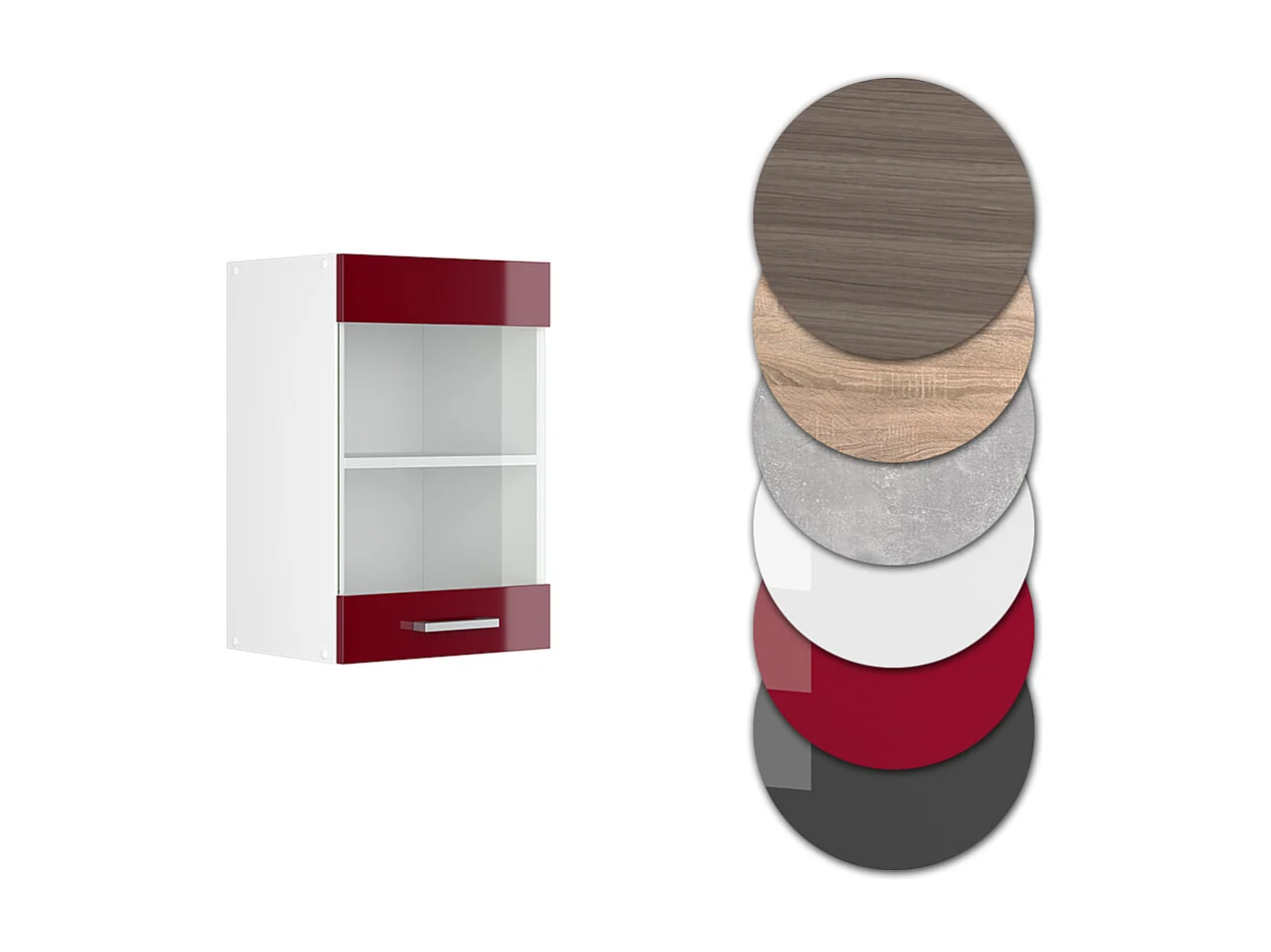 Armoire en verre rouge brillant 40x31x60 r-line