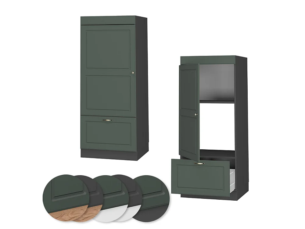 Armoire micro-ondes vert or campagne 60x58.1x153.6 fame-line
