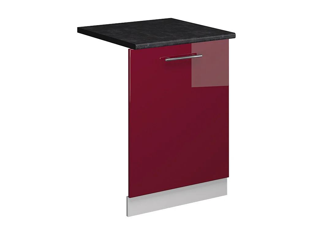 Façade de lave-vaisselle rouge bordeaux haute brillance 60x1.6x81.8 fame-line