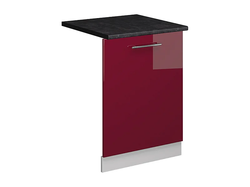 Façade de lave-vaisselle rouge bordeaux haute brillance 60x1.6x81.8 fame-line