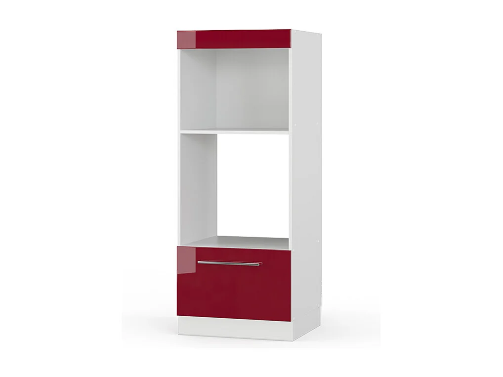Armoire micro-ondes rouge bordeaux haute brillance 60x58.1x153.6 fame-line