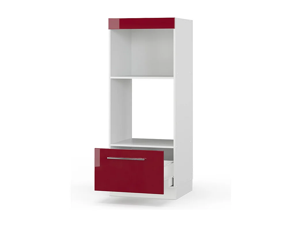 Armoire micro-ondes rouge bordeaux haute brillance 60x58.1x153.6 fame-line