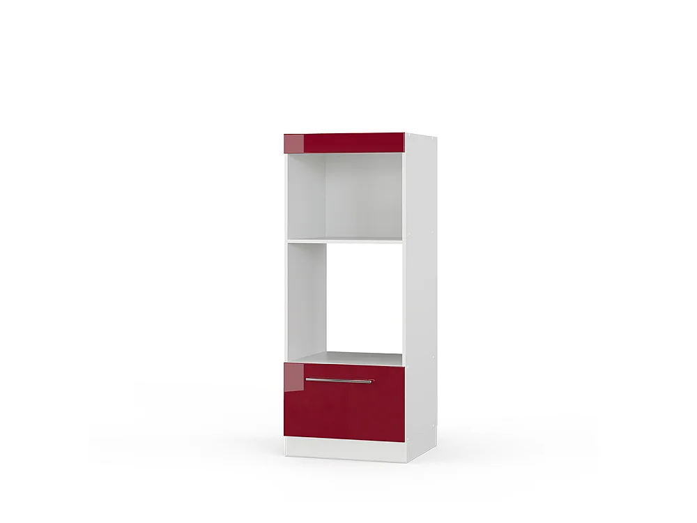 Armoire micro-ondes rouge bordeaux haute brillance 60x58.1x153.6 fame-line