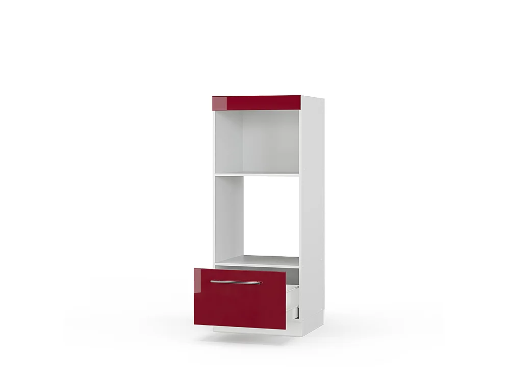 Armoire micro-ondes rouge bordeaux haute brillance 60x58.1x153.6 fame-line
