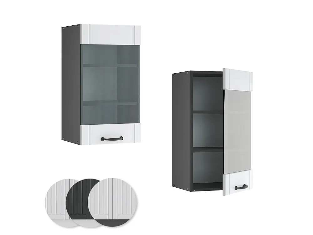 Armoire en verre blanc campagne 40x34.1x72 fame-line
