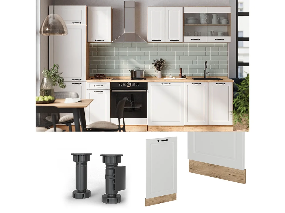 Dishwasher front panel white country house 45x1.6x81.8 r-line