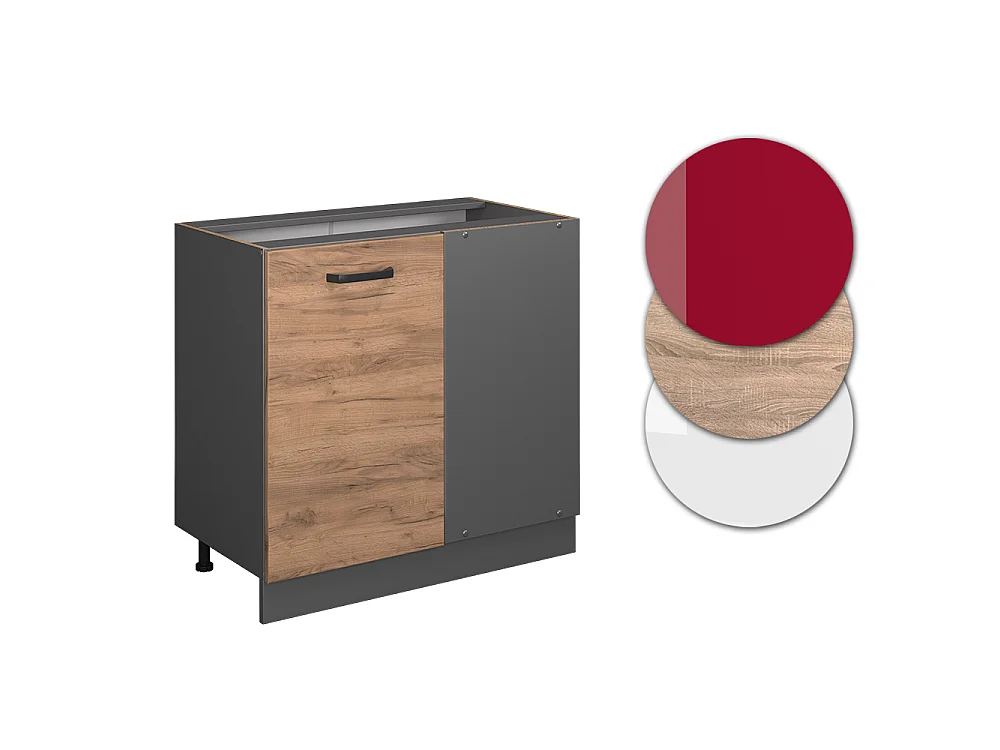 Hjørneskab gold power oak 86x46x81.6 r-line