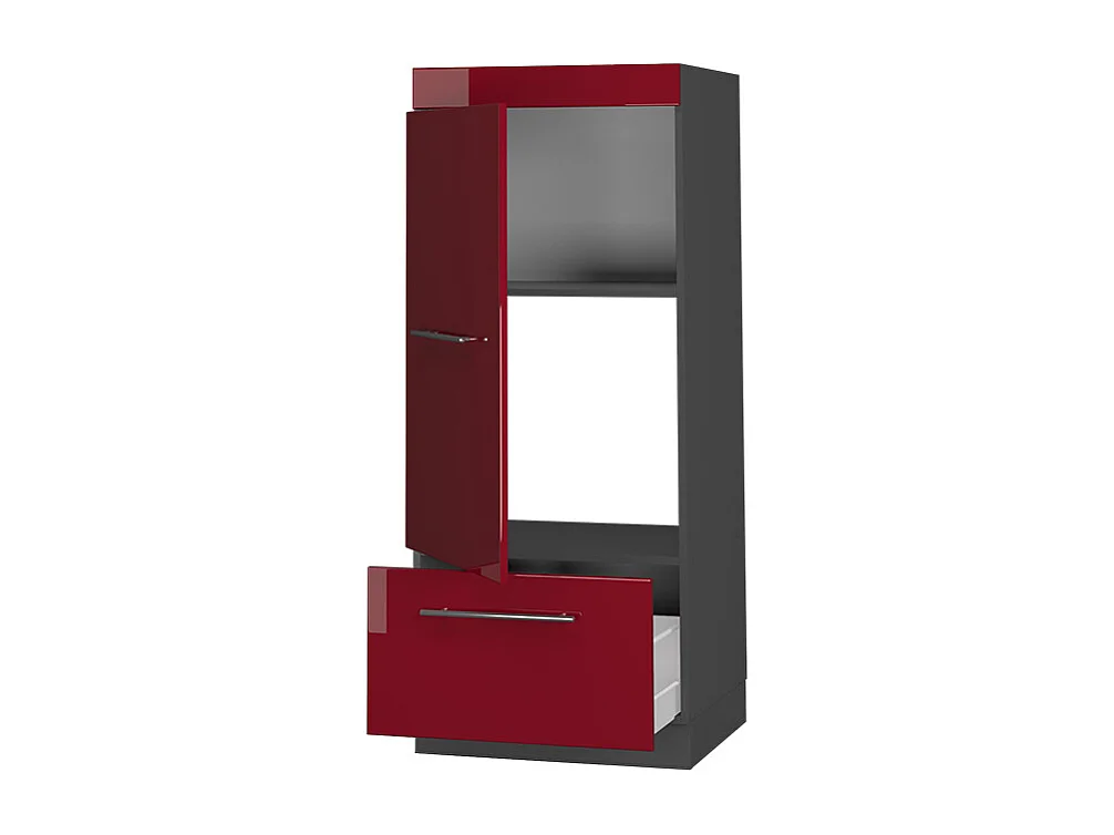 Armoire micro-ondes rouge bordeaux haute brillance 60x58.1x153.6 fame-line