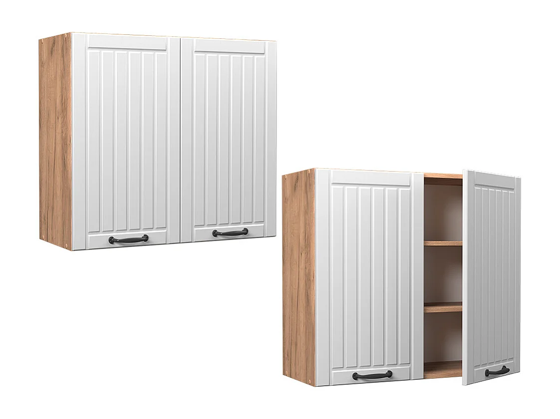 Armoire en verre blanc campagne 80x34.1x72 fame-line