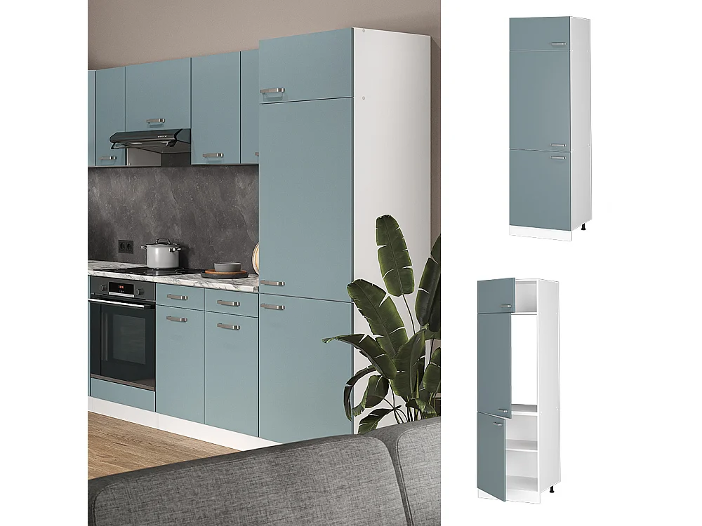 Armoire pour frigo bleu-gris 60x57.2x206.8 r-line