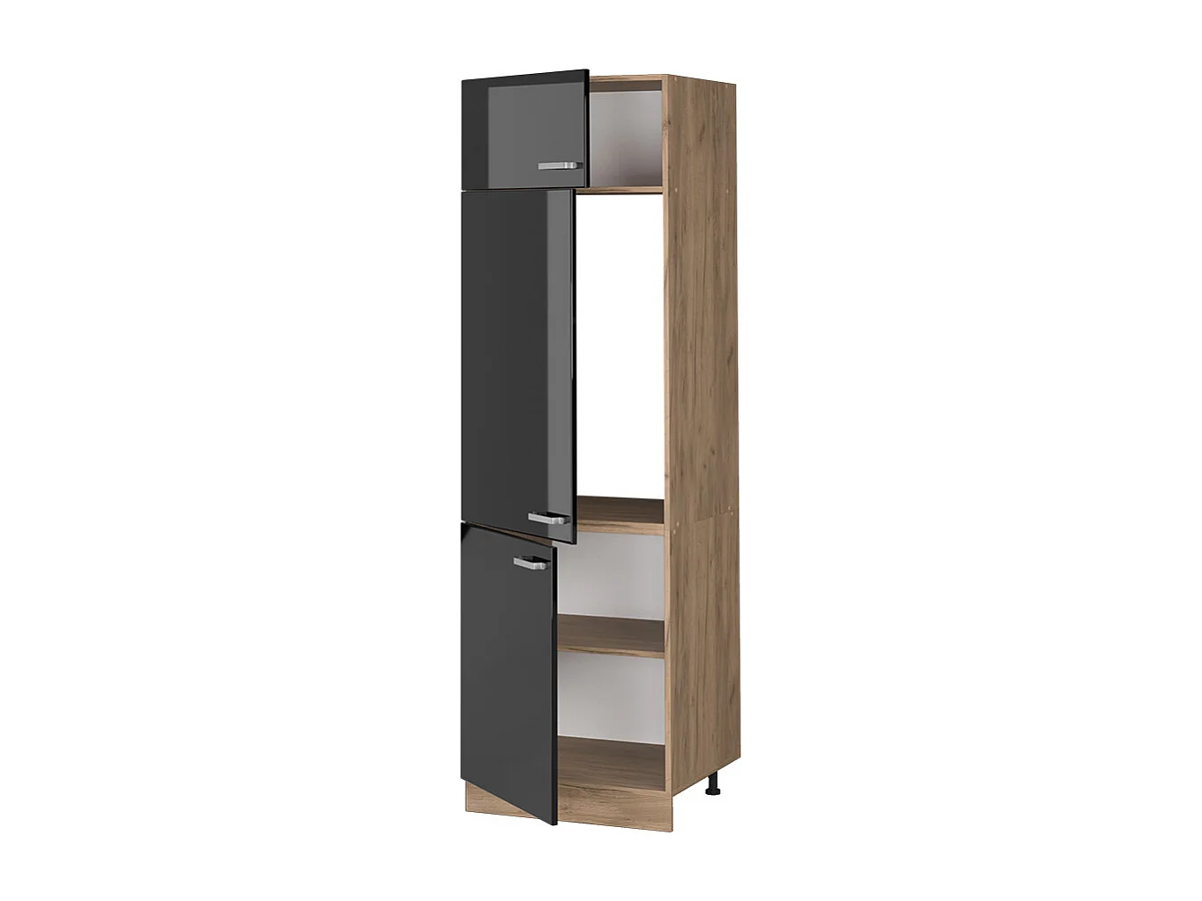 Armoire pour frigo noir haute brillance 60x57.2x206.8 r-line