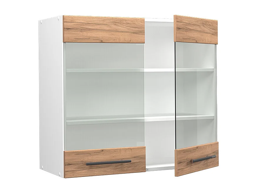 Armoire en verre chêne de force doré 80x34.1x72 fame-line