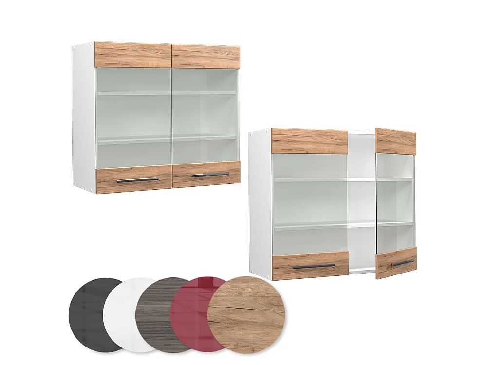 Mobile da cucina in vetro Rovere dorato 80x34.1x72 fame-line