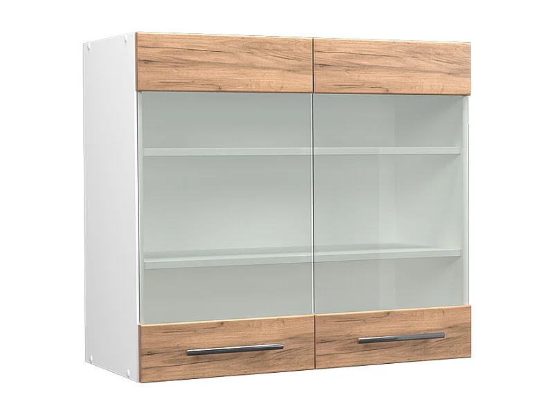 Armoire en verre chêne de force doré 80x34.1x72 fame-line