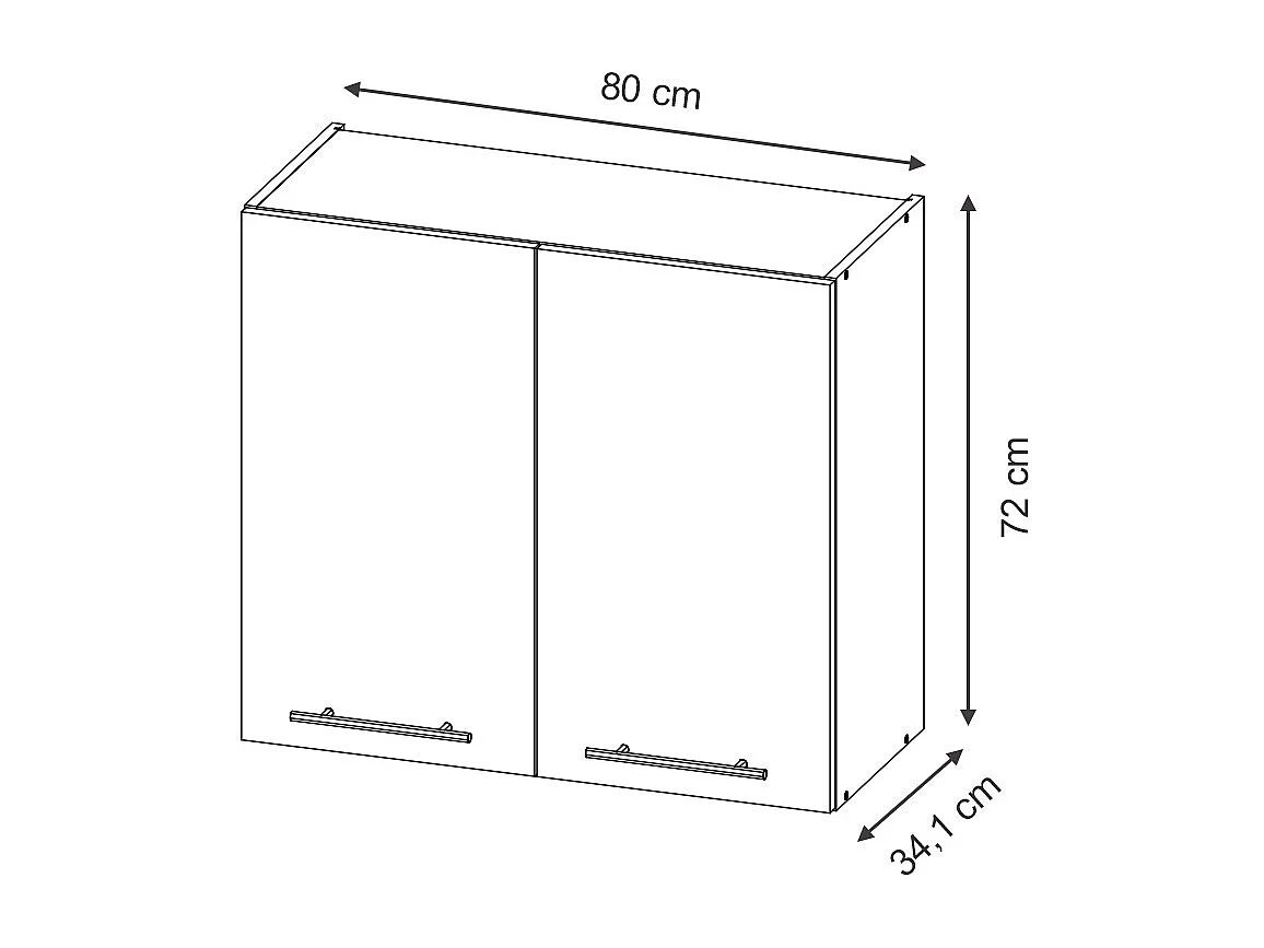 Küchenglasschrank eiche paneel 80x34.1x72 fame-line