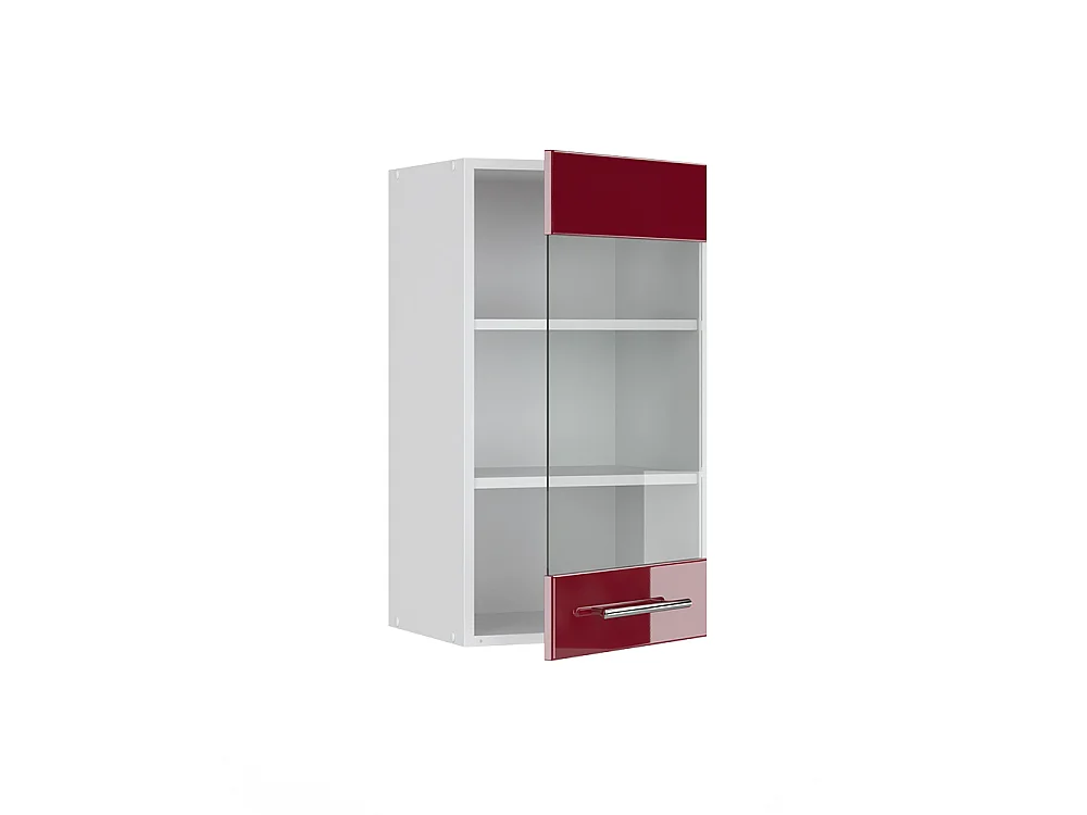 Køkkenskab med glas bordeaux rød højglans 40x34.1x72 fame-line