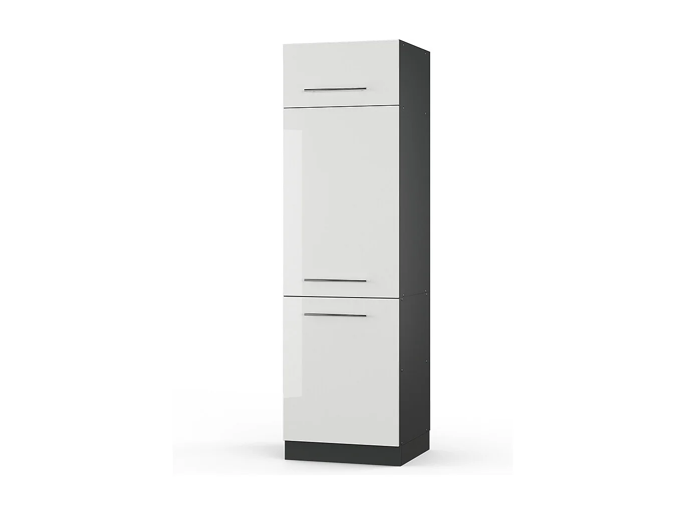 Armoire pour frigo blanc haute brillance 60x58.1x206.8 fame-line