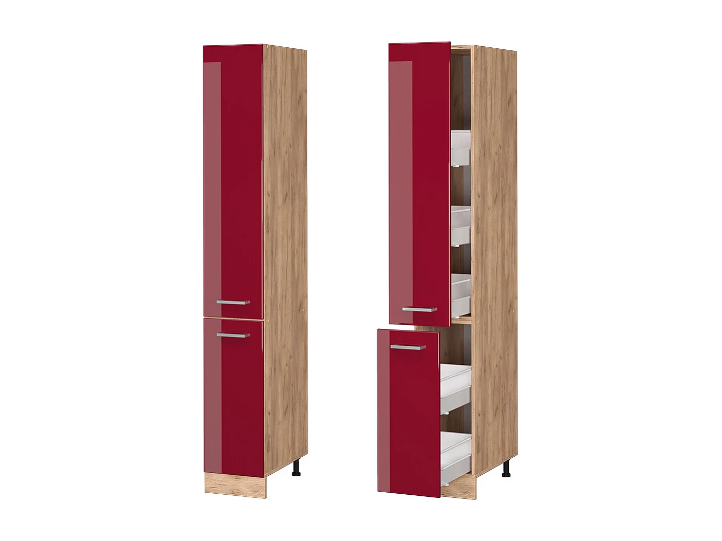 Armario de farmacia rojo de alto brillo 30x57.2x206.8 r-line