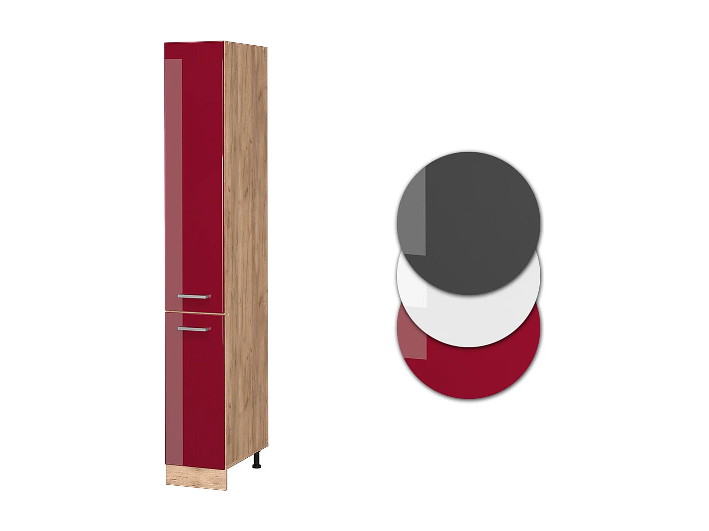 Armario de farmacia rojo de alto brillo 30x57.2x206.8 r-line