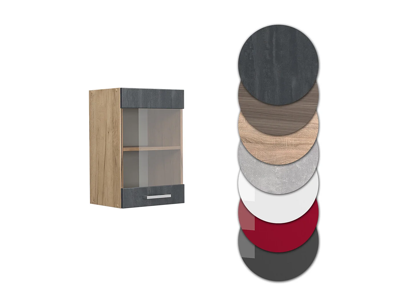 Armoire en verre béton noir 40x31x60 r-line