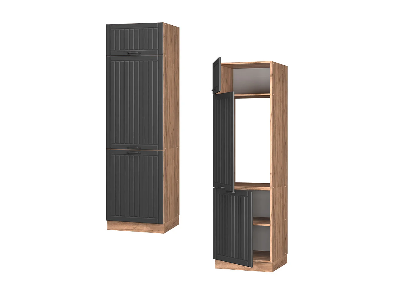 Armoire pour frigo gris foncé 60x58.1x206.8 fame-line